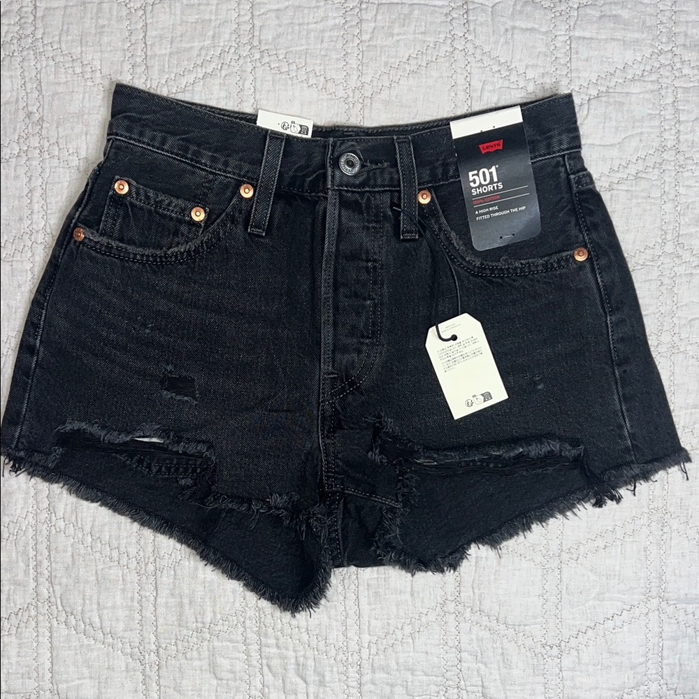 Levi's Women's Black 501 high rise Jean Shorts